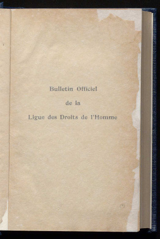 Janvier 1906 - Bulletin officiel de la Ligue des Droits de l'Homme