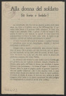 Guerre mondiale 1914-1918. Italie.Tracts de propagande patriotique. Femmes