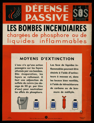 Défense passive : les bombes incendiaires chargées de phosphore ou de liquides inflammables