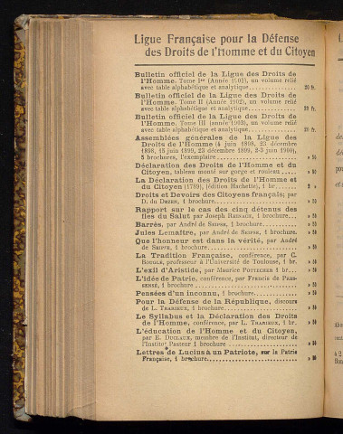 Octobre 1904 - Bulletin officiel de la Ligue des Droits de l'Homme