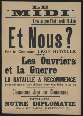 Le "Midi" : lire aujourd'hui lundi 10 juin