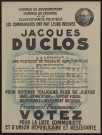 Jacques Duclos… A défendu une politique de fiscalité démocratique : votez pour la liste communiste et d'union républicaine et résistante