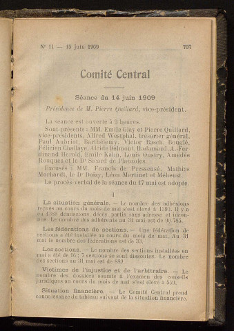 Juin 1909 - Bulletin officiel de la Ligue des Droits de l'Homme