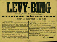 Lévy-Bing... Membre du Consistoire israélite : Candidat Républicain