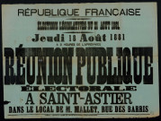 Élections législatives : Réunion publique électorale à Saint-Astier
