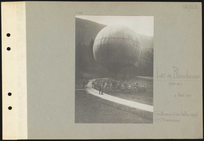 Lac de Blanchemer (près du). Gonflement d'un ballon captif (7e Compagnie d'aérostiers)