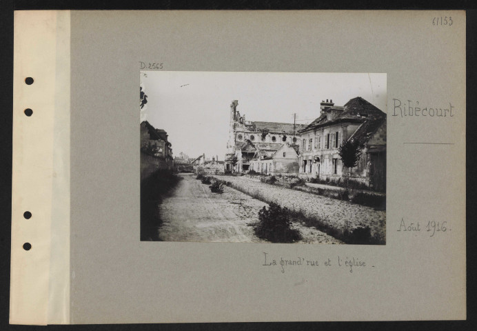 Ribécourt. La grand'rue et l'église