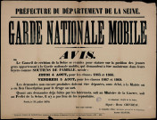 Garde Nationale Mobile : conseil de révision… classes 1865… 1868