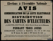 Avis : Communication de la liste électorale et distribution des cartes d'élections