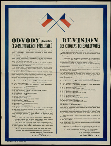 Odvody (Presentace) československých příslušníků = Révision des citoyens Tchécoslovaques