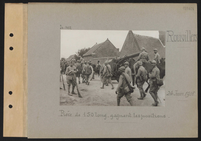 Rouvillers. Pièce de 150 long, gagnant les positions