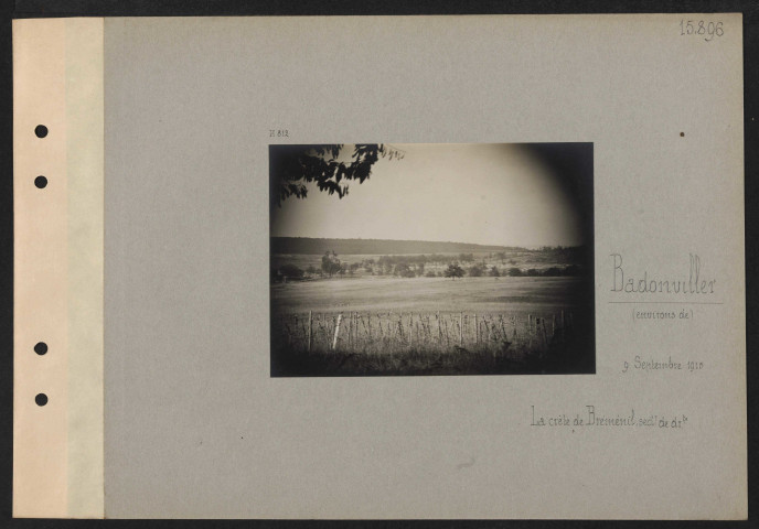 Badonviller (environs de). La Crête de Bréménil, secteur de droite