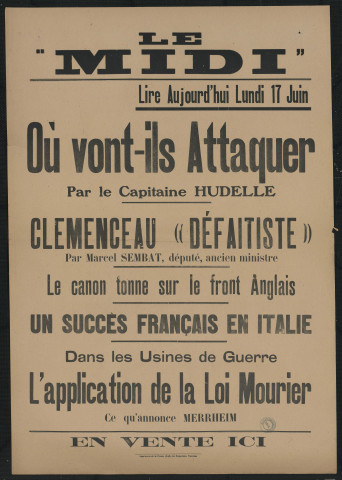 Le "Midi" : lire aujourd'hui lundi 17 juin