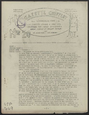 Gazette Chifflot - Année 1917 fascicule 20-24