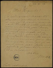 Lettre écrite par un prisonnier allemand, employé comme aide-garçon au mess des sous-officiers du D.P.T.A. à Villemaure (Aube).