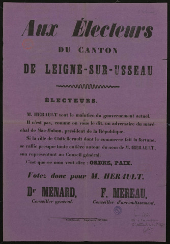 Canton de Leigné-sur-Usseau : Votez Pour M. Hérault