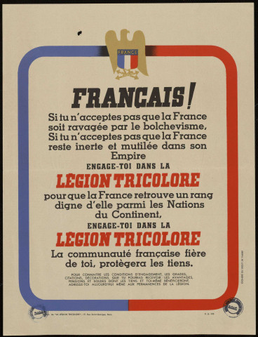 Français !... Engage-toi dans la Légion tricolore