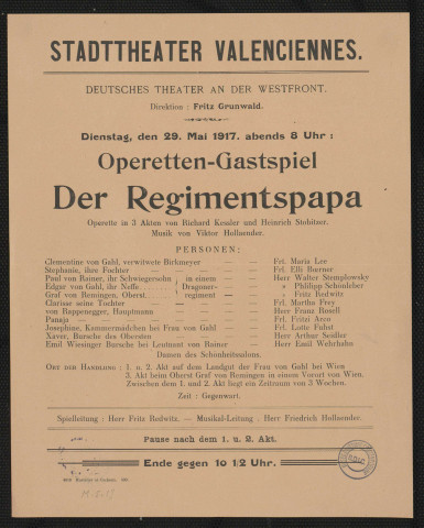 Stadttheater Valenciennes : der Regimentspapa