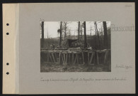 Boisicourt. Camp d'expériences : dépôt de torpilles pour canons de tranchée