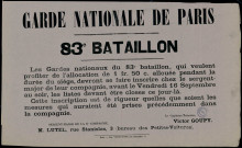 Garde nationale de Paris : 83e Bataillon… Allocation