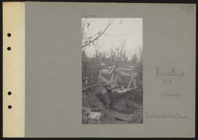 Mesnil-sous-les-Côtes (Meuse). Mitrailleuse DCA