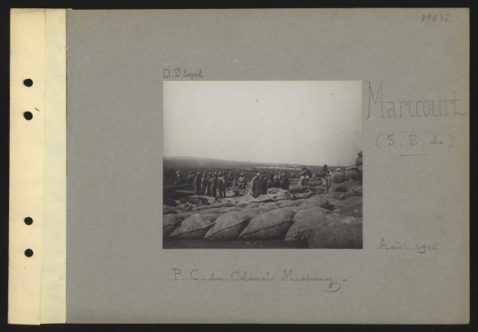 Maricourt (sud-est de). Poste de commandement du colonel Messimy