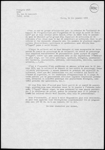 Comité de parrainage du COBA (1978).