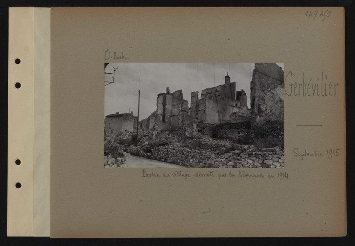 Gerbéviller. Partie du village détruite par les Allemands en 1914