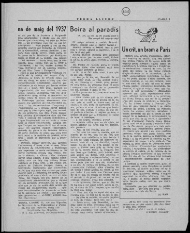 Terra Lliure (1972 : n° 6-8). Sous-Titre : Butlletí de la Regional Catalana C.N.T [puis] Butlletí interior de l'Agrupació Catalana C.N.T. (Exterior)