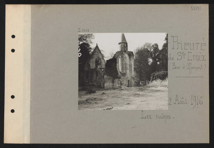 Prieuré de Sainte-Croix (Parc d'Offémont). Les ruines