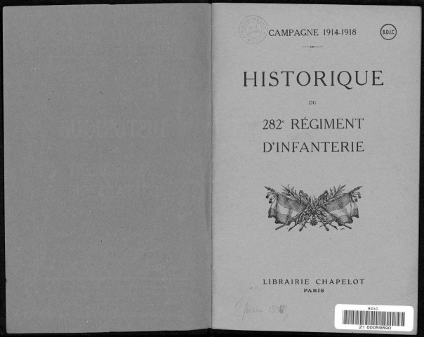 Historique du 282ème régiment d'infanterie