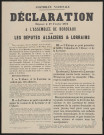 Déclaration déposée le 17 février 1871 à l'assemblée de Bordeaux par les députés Alsaciens et Lorrains