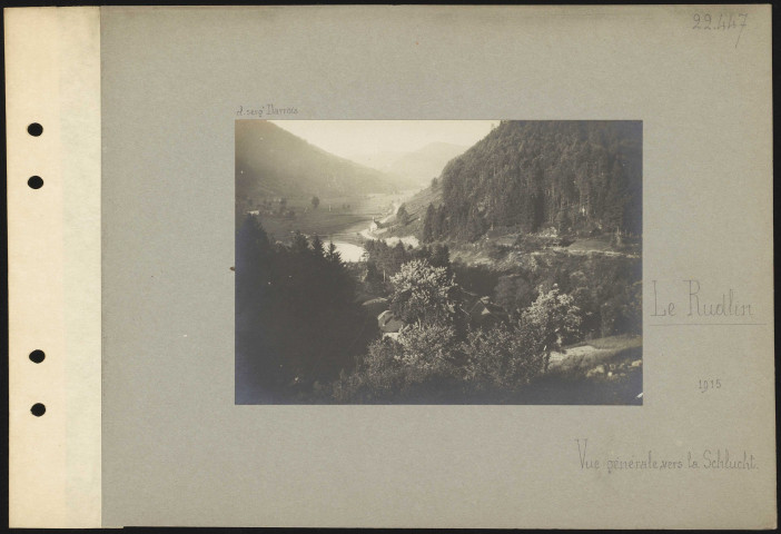 Le Rudlin. Vue générale vers la Schlucht