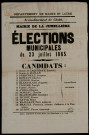 Mairie de la Jumellière : élections municipales du 23 juillet 1865... Candidats