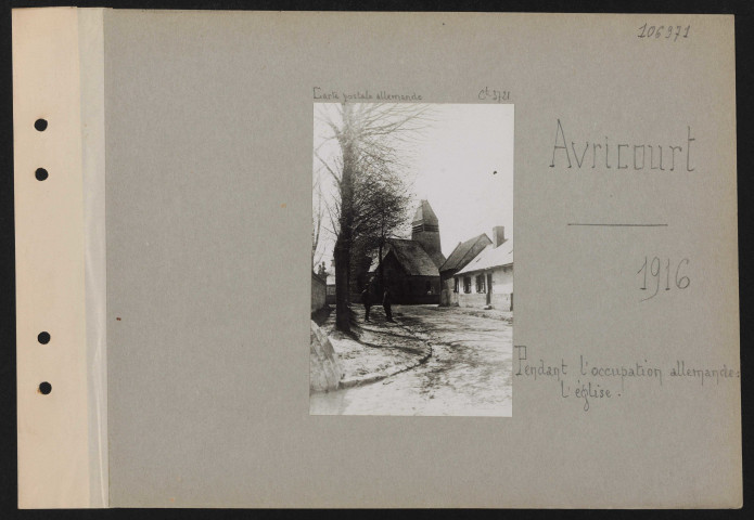 Avricourt. Pendant l'occupation allemande : l'église