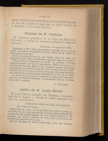 Octobre 1902 - Bulletin officiel de la Ligue des Droits de l'Homme