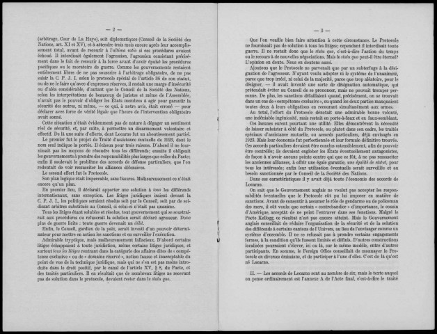 Les accords de Locarno. Sous-Titre : Rapport présenté par M. Georges Scelle, professeur à la Faculté de droit de Paris,au XXXème Congrès universel de la paix. Locarno, septembre 1934