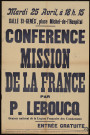 Conférence : mission de la France par P. Leboucq