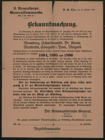 Aussorderung zur Gestellung nicht Folge leistet, wird ... Militärstrasgesetzbuches bestrast