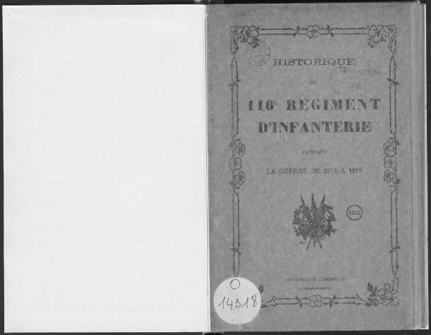 Historique du 116ème régiment d'infanterie