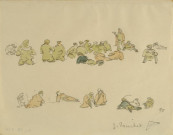 (Groupe de russes sur l'herbe. Güstrov, mai 1915)