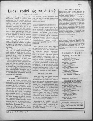 Glos katolicki (1961; n°1 - n°52)  Sous-Titre : Tygodnik wychodztwa  Autre titre : La voix catholique