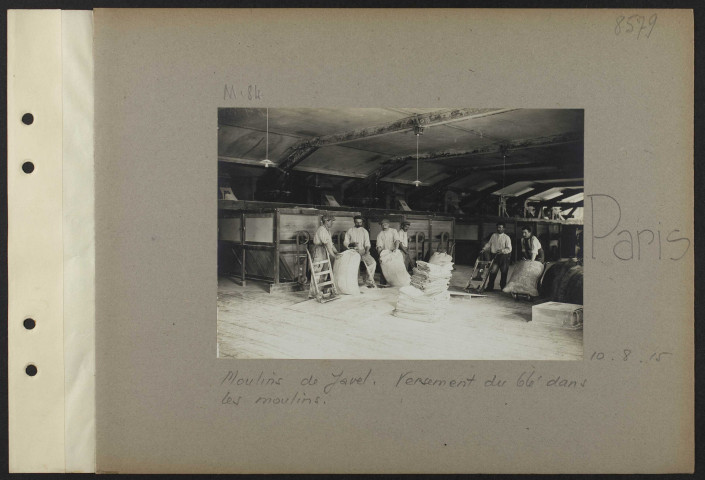 Paris. Moulins de Javel. Diviseurs à gruau