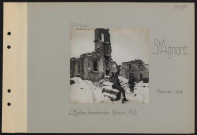 Saint-Agnant. L'église bombardée. Façade nord-ouest