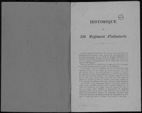 Historique du 336ème régiment d'infanterie