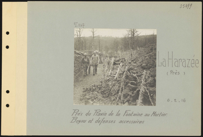 La Harazée (près). Près du ravin de la Fontaine au Mortier. Boyau et défenses accessoires