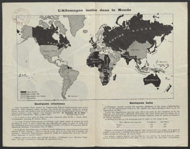 Guerre mondiale 1914-1918. Allemagne. Commerce