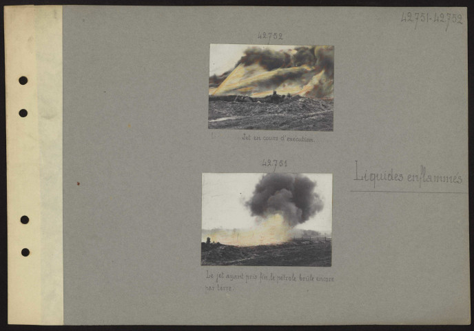 S.l. Liquides enflammés. Jet en cours d'exécution