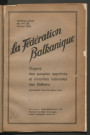Février 1932 - La Fédération balkanique