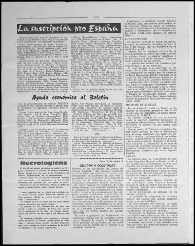 Boletín de la Unión general de trabajadores en España (1965 ; n° 243-254). Autre titre : Suite : Boletín de la Unión general de trabajadores de España en el exilio